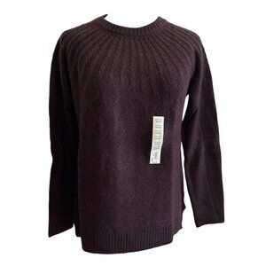 Womens Croft & Barrow Purple Metallic Ribbed Pullover Long Sleeve Sweater Med